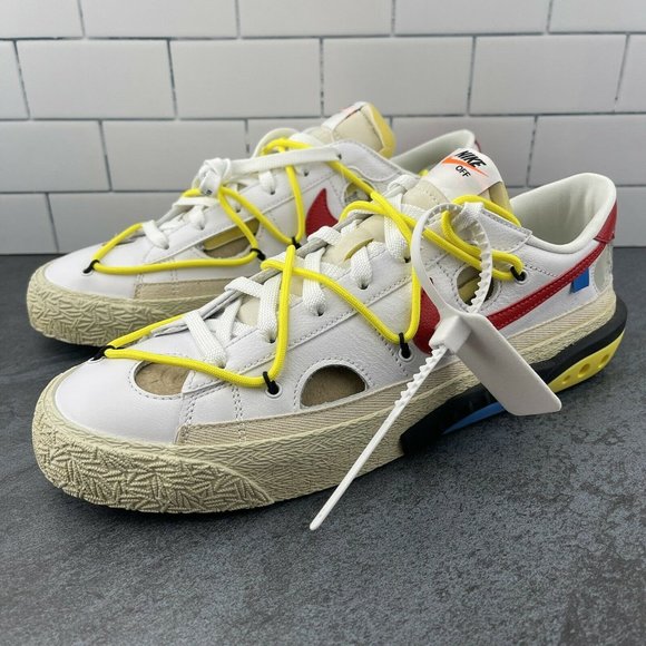Nike Off White Blazer Low 77 Size 11 Mens White University Red OW Collaboration - Picture 3 of 12